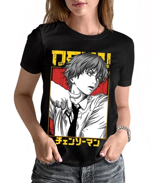 Camiseta unisex Chainsaw Man: Denji activando a su Pochita Cotton anime T-shirt