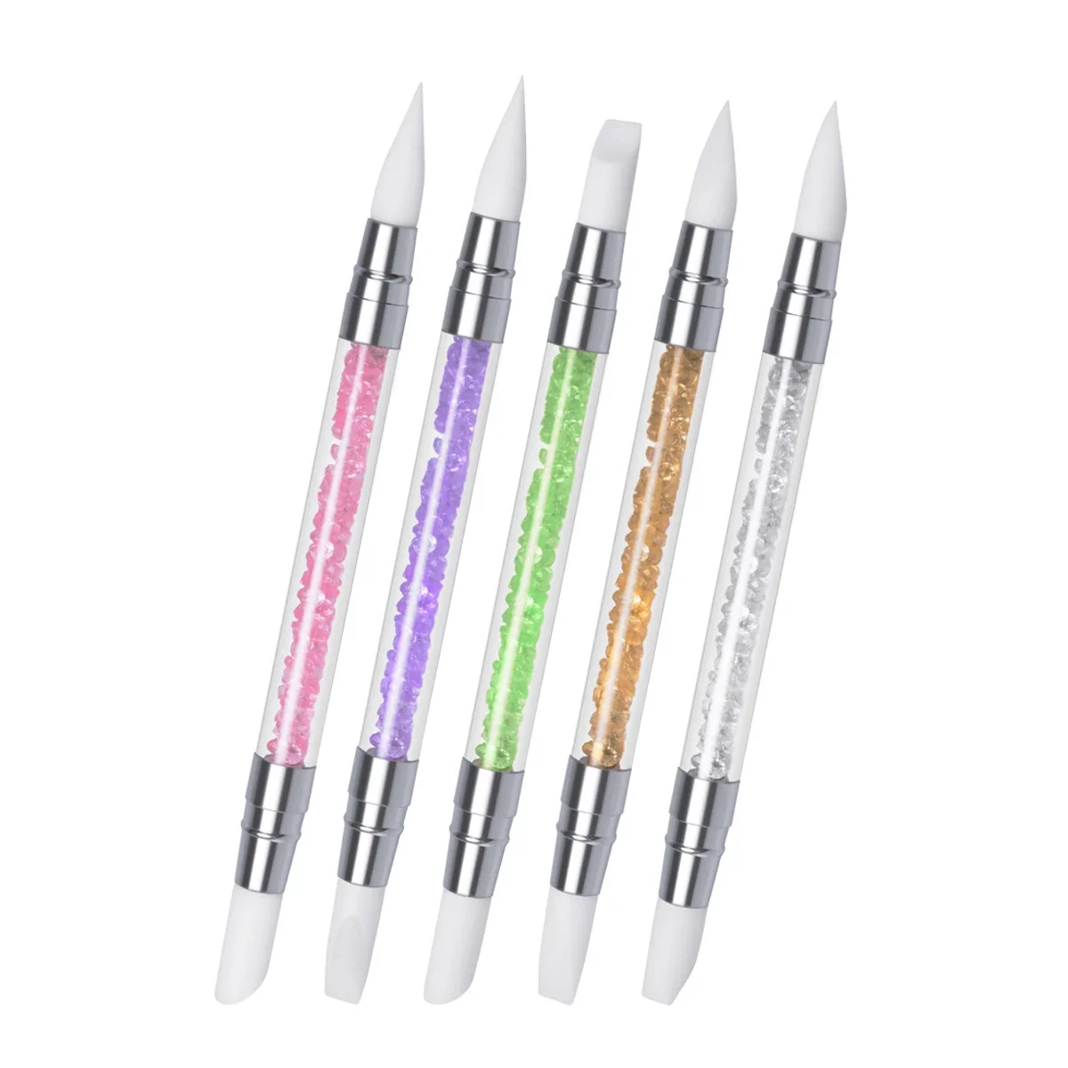 1pcs Dual-Ended 2 Ways Nail Pen Silicone Sculpture Pen Carving DIY Painting Glitter Rhinestone Acrylic Manicure Dotting Pen