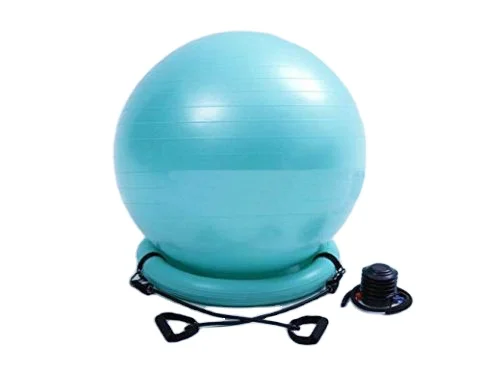 PVC anti-burst gym back muscle relax  yoga ball with base for yoga workouts