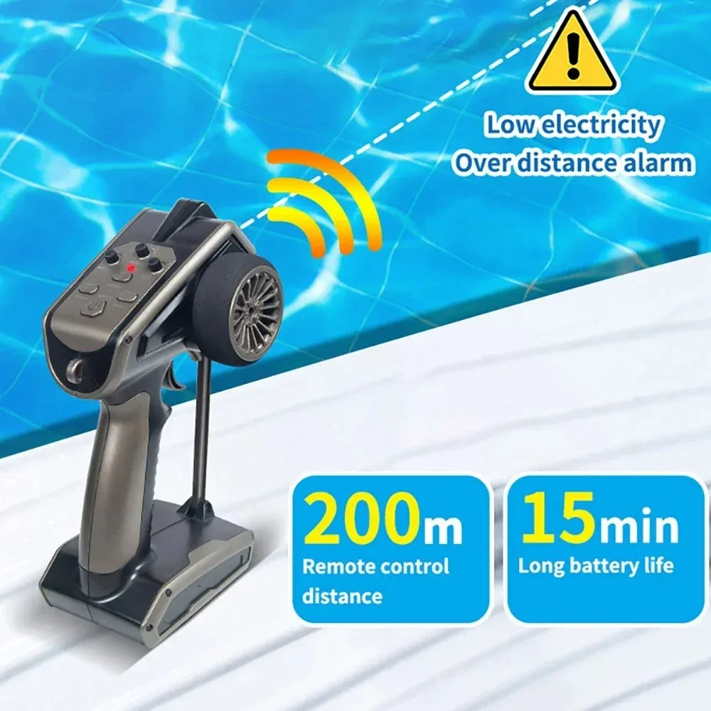 Barco TURBOJET TX725 de 2,4G, bomba de alta velocidad TY725, barco a reacción con Control remoto, barco de juguete con alarma de batería baja para regalo para niños y adultos