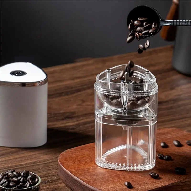 【Abrasives】 USB Coffee Grinder 155ML Professional Ceramic Grinding Core Coffee Beans-Mill Grinder Portable Electric Grinder-Whit