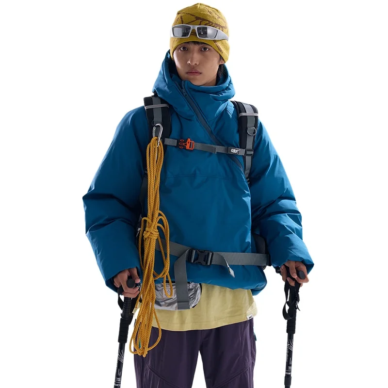 

Утолщенная хлопковая стеганая куртка унисекс с диагональной молнией и капюшоном: уникальный дизайн, модная верхняя одежда для пар, зимнее тепло