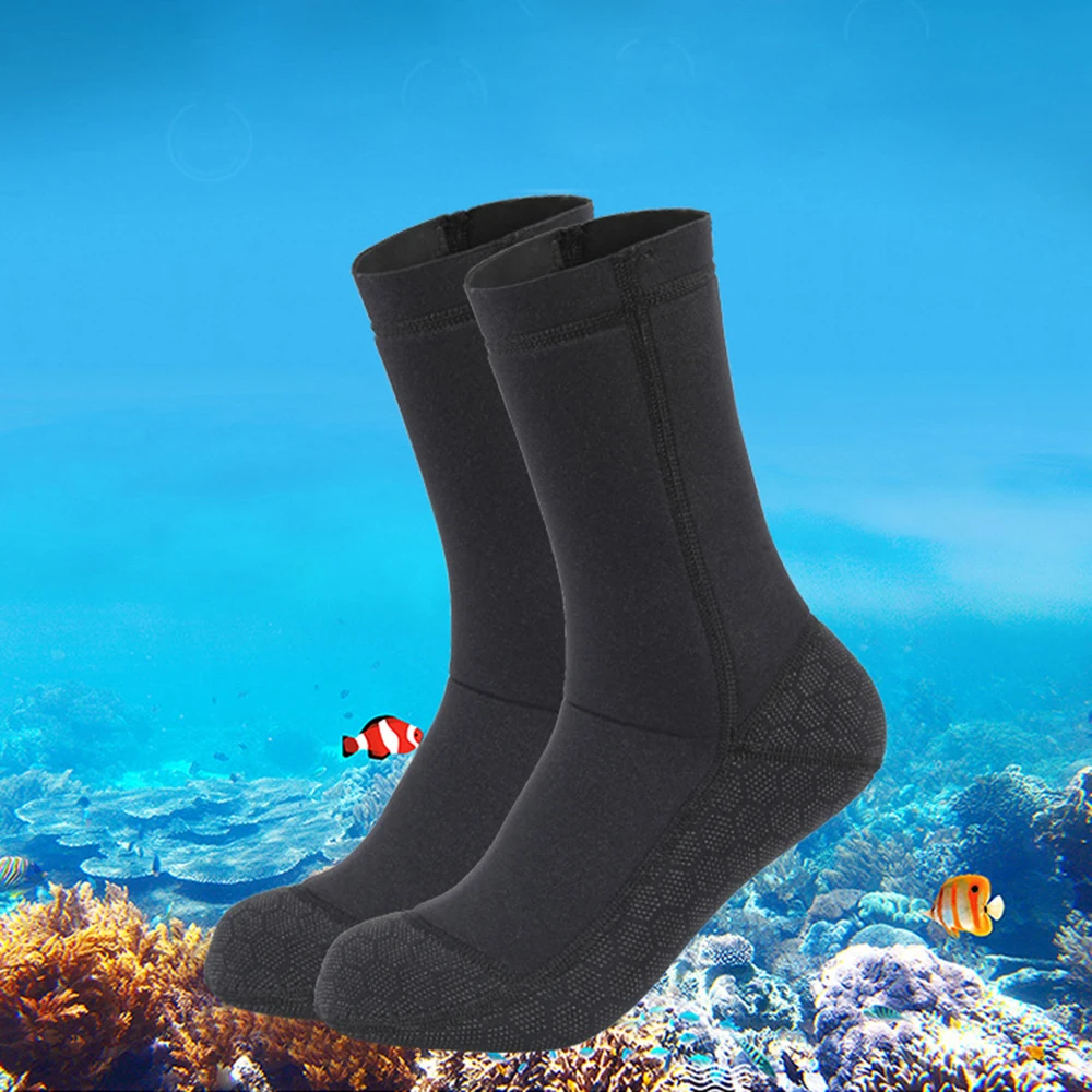 3MM Neoprene Wetsuit Socks Warm Scuba Diving Socks Winter Beach Booties Shoes Anti-Slip Surfing Thermal Socks for Snorkeling