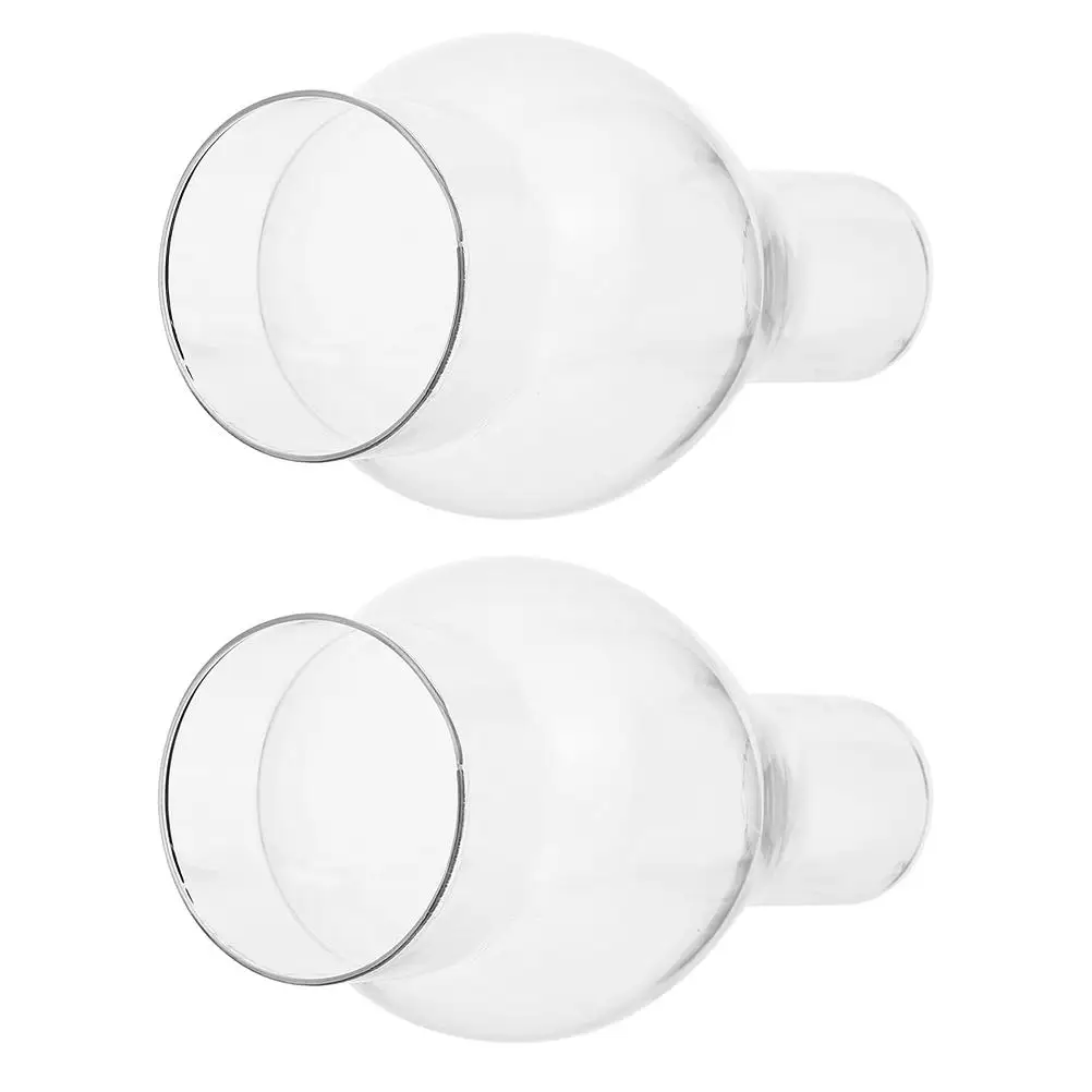 

2 Pcs Base Kerosene Lampshade Clear Glasses Chimney Shades Replacement for Small