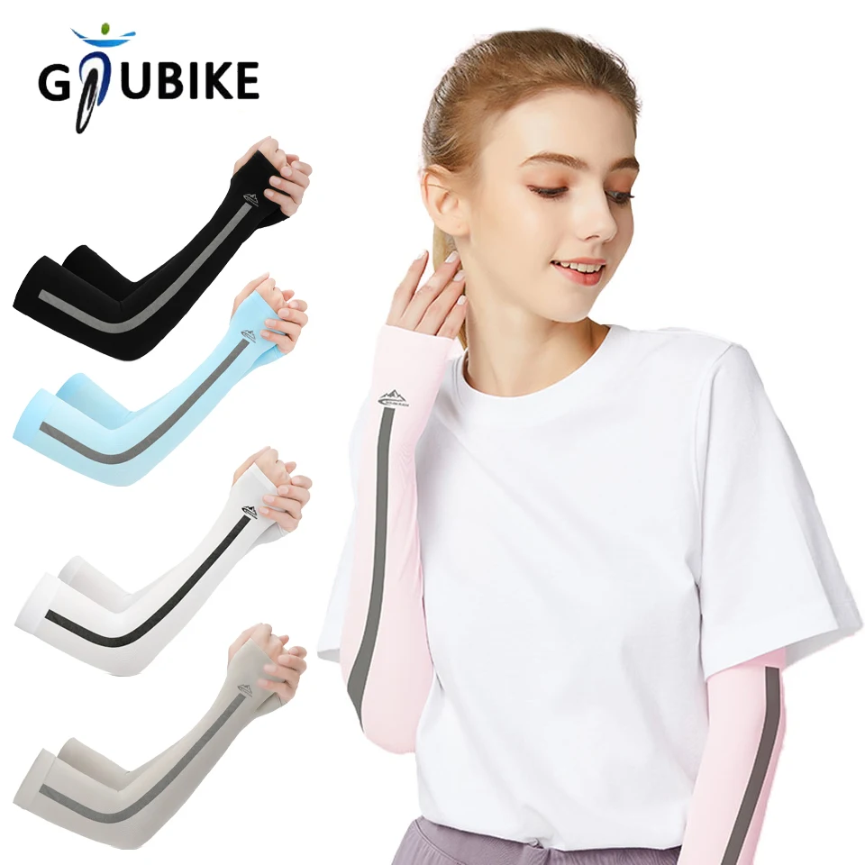 

GTUBIKE New Summer Ice Silk Sun Protection Sleeve Outdoor Cycling Climbing Sunshade Arm Sleeve Colorful Fashion For Men Women