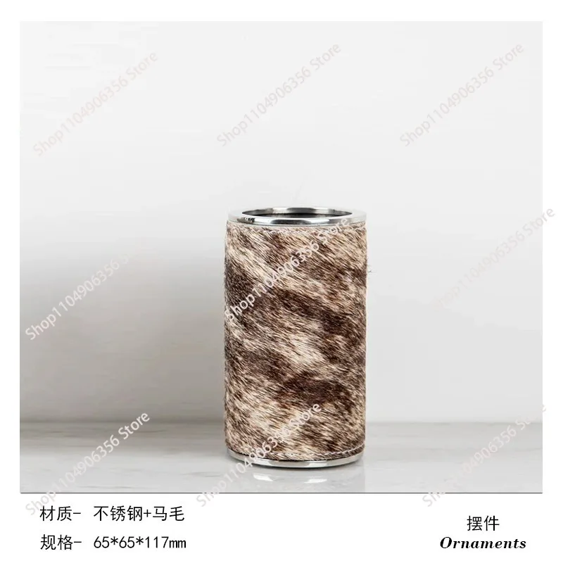 

Modern light luxury stainless steel leather bathroom accessories bathroom bathroom model room hotel homestay decoration