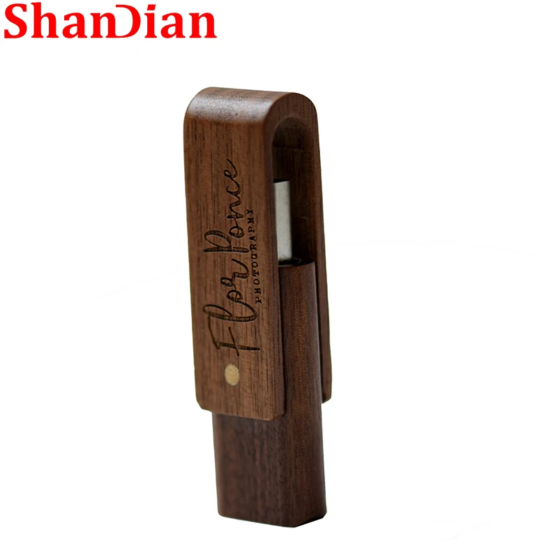 Free logo 128GB Rotatable USB Flash Drive Gift Key Ring 64GB Pen drives Bamboo Creative Gift Memory Stick 32GB U Disk 16GB 8GB