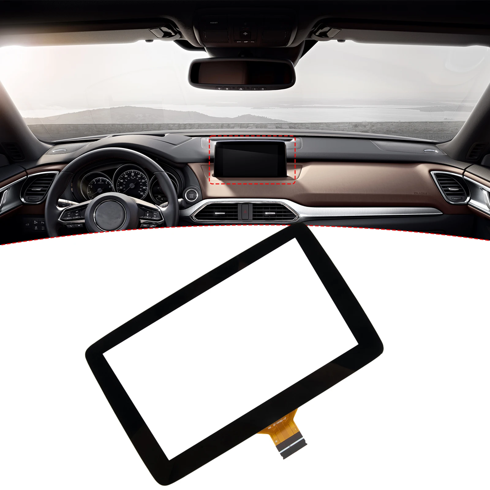 For Mazda 3 2014 2015 2016 Glass Digitizer Touch Screen Touch Screen 7inch BHP1611J0D Electronic Components Glass