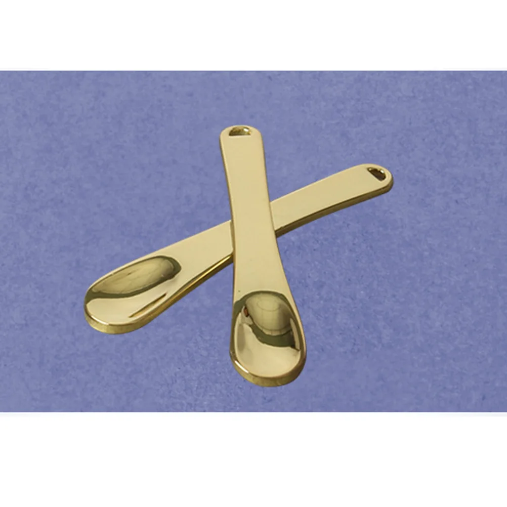 5 قطع من ملعقة كريم العين المعدنية للتجميل لخلط قناع الوجه، تطبيق العناية بالبشرة المدمجة مع فتحة معلقة بحجم السفر #6