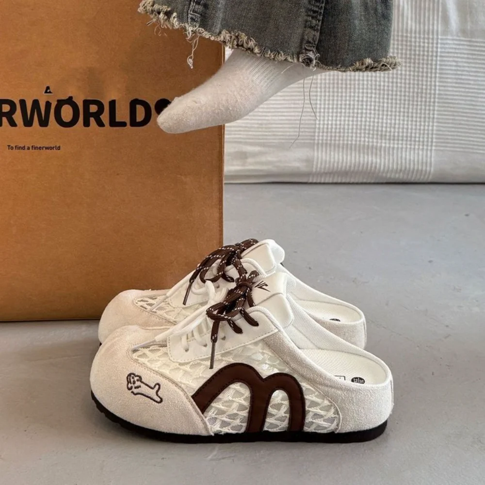 Damskie sneakersy typu mule z – Embroidery Lace recenzja i cena