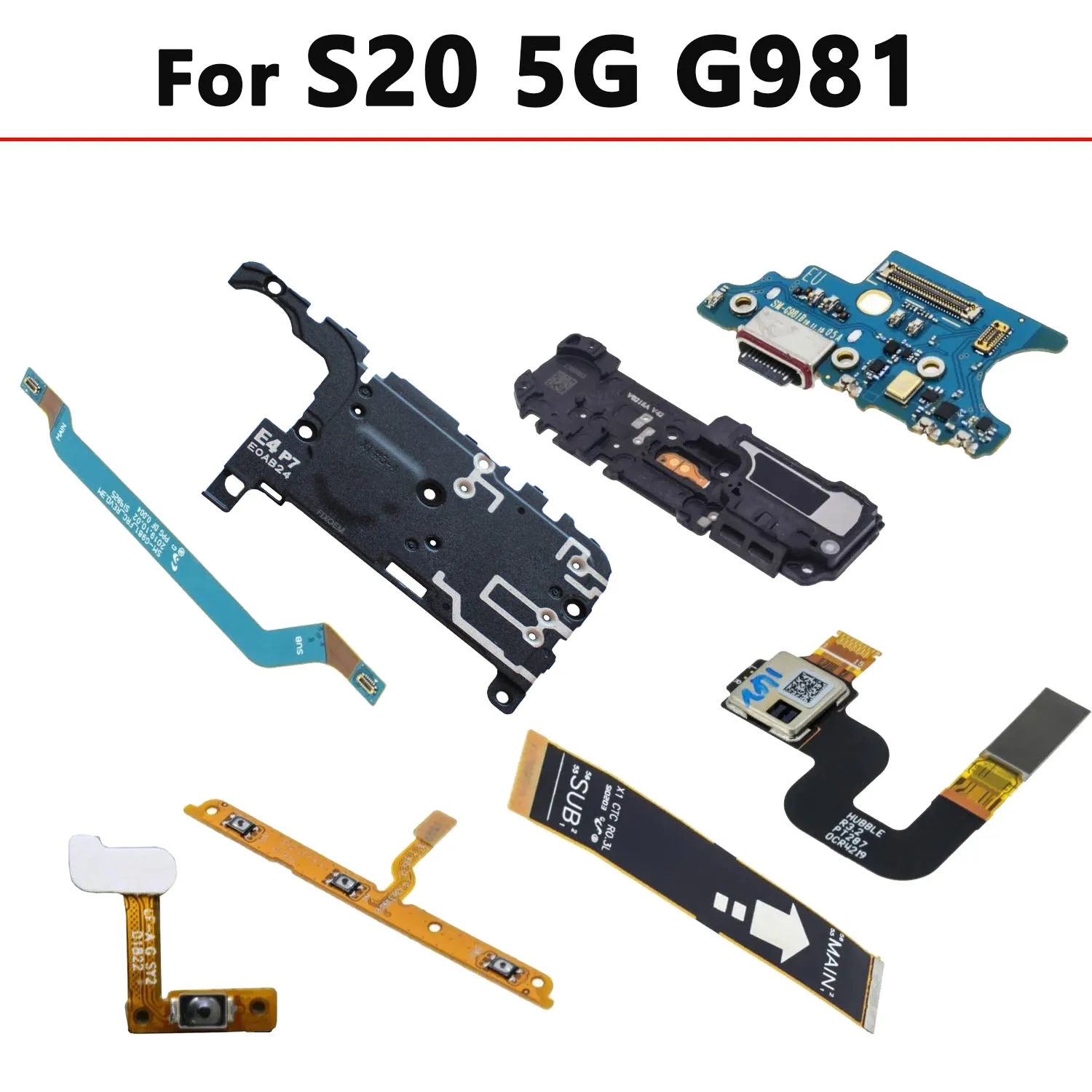 

Antenna Microphone Charging Port Board For Samsung S20 5G G981 Earpiece Loudspeaker Power Volume Signal Motherboard Flex Cable