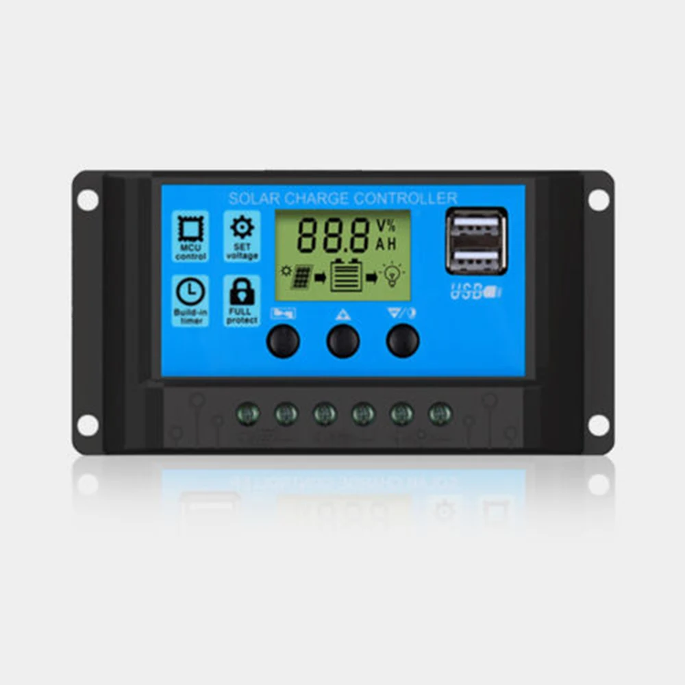 12V 24V With USB Solar Regulator with Big LCD IP32 PV Battery 30A Home Improvement MPPT Wind Solar Hybrid Charge Controller