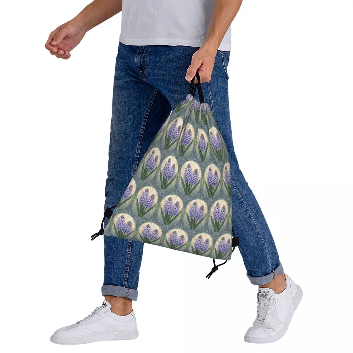 Sonbol Bloom Lilac Hyacinth Of Nowruz Backpacks Fashion Drawstring Bags Sports Bag Book Bags for Travel Students view 6