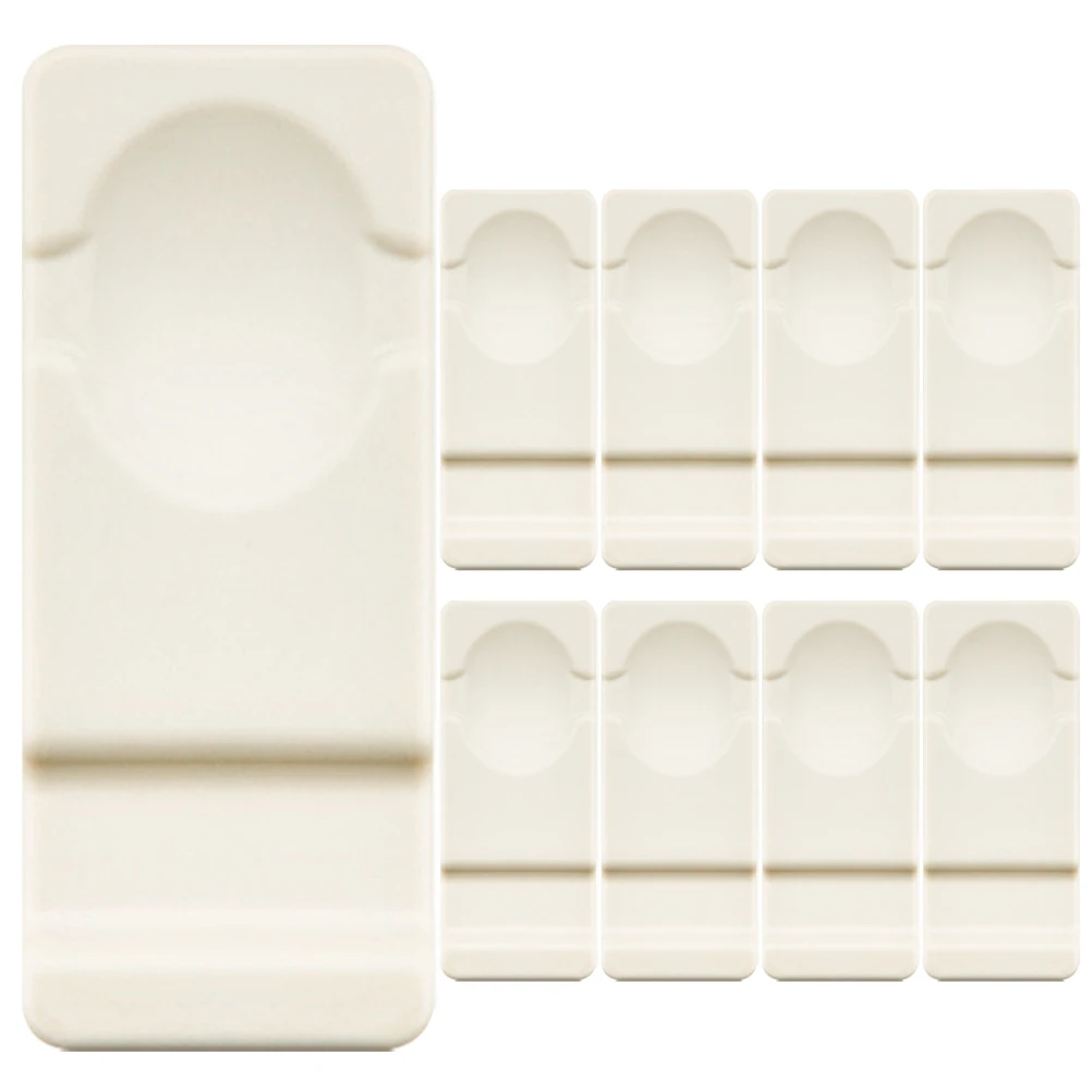 

10pcs White Chopstick Rest Dual Use Spoon Fork Holder Cutlery ganizer Steady Placement Home Decor Modern Style