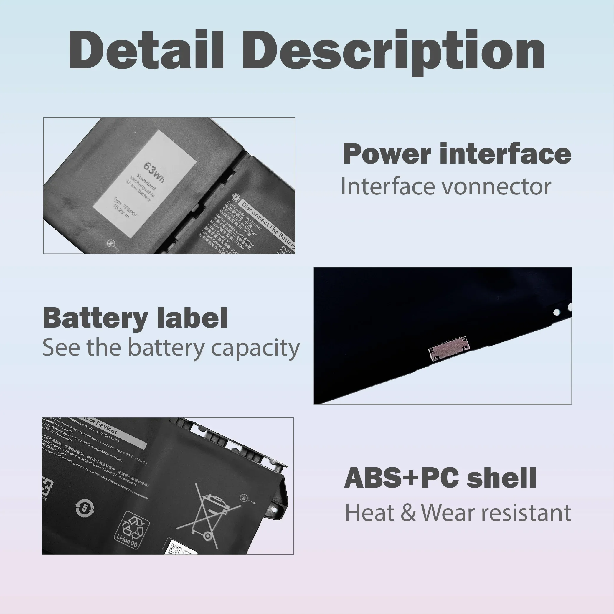 【توصيل سريع 】جديد 7FMXV مناسب لبطارية الكمبيوتر المحمول Dell Latitude 14 7320 7420 7520 5320 9JM71