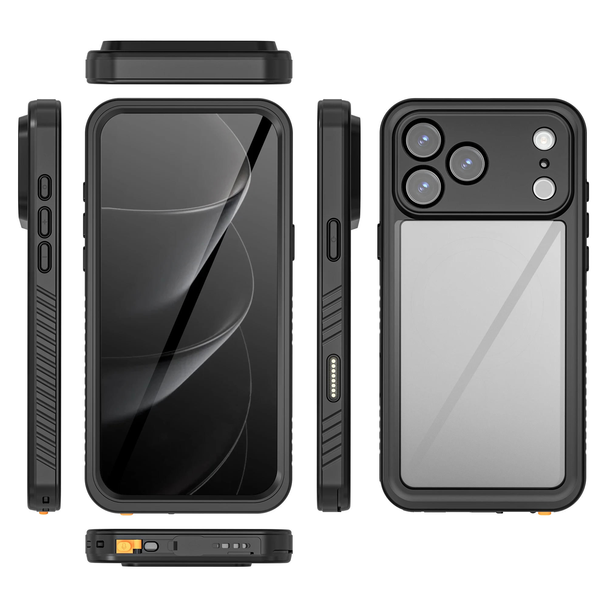 IP68 Wasserdichtes Gehäuse für iPhone 18 Pro Max 17e 16e 16 Pro Max 15 14 Sturzsichere Vollschutz-Hülle Robuste Schutzhülle – Detail 9