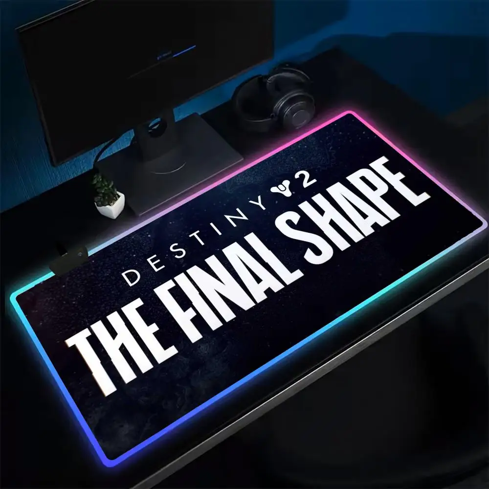 Destiny 2 The Final Shape Mouse Pad Anime Gaming Mouse Pad LED Table Pads Backlit Rubber Desktop XXL RGB Desk Mats