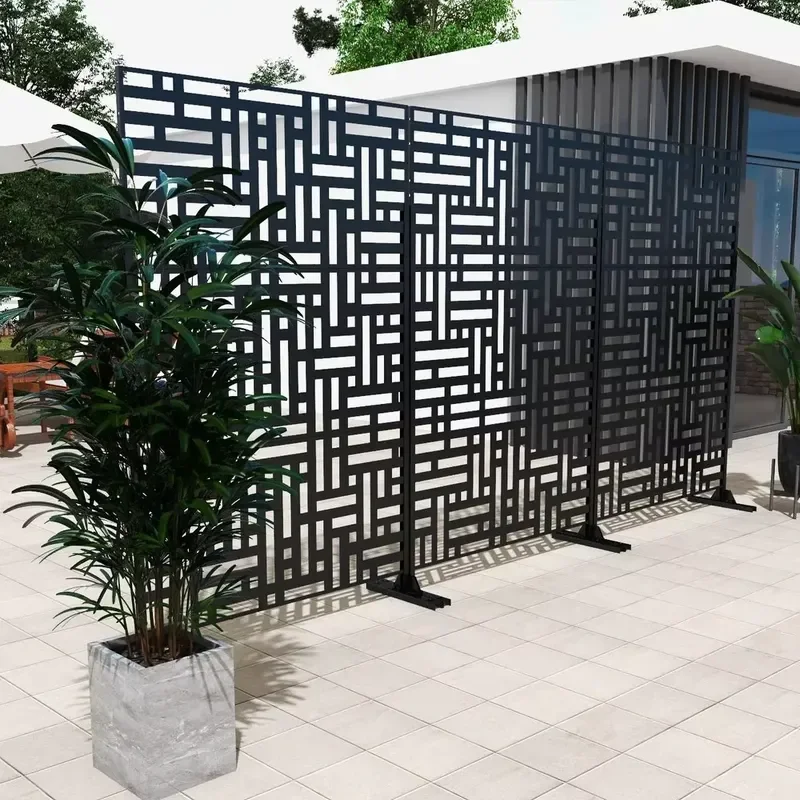 Custom Outdoor Art Deco Cut Powder Coated Galvanized Steel Privacy Divider Screen Panel with Art Theme for Hallway