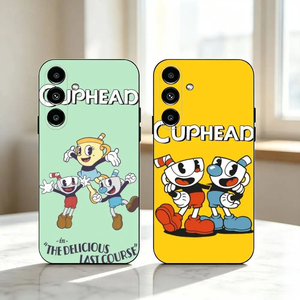 Cuphead M-Mugman  Phone Case Black Silicone Soft For Samsung Galaxy A73,A72,A71,A70,A53,A52,A51 Gift