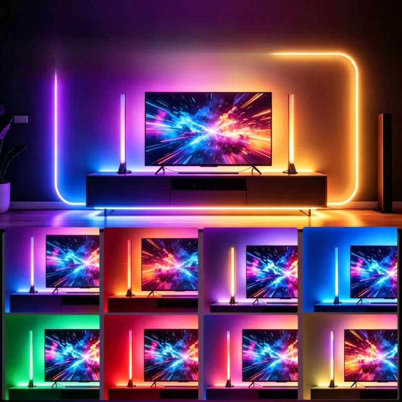 New RGB bedroom ambient light, atmosphere light, e-sports computer desktop ambient light, table with pickup  music atmosph