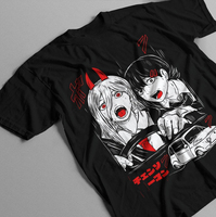 Summer Chainsaw Man T-Shirt Chainsaw Man Anime CSM Denji Power Black Shirt All Sizes Original Restoration Limited Edition