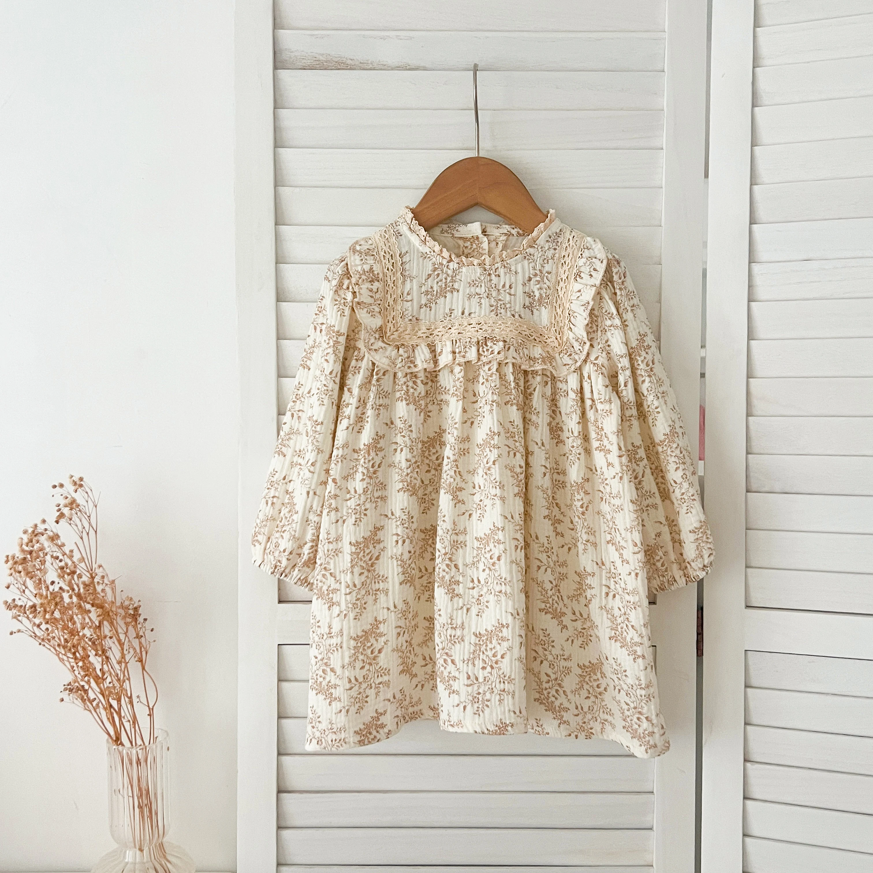 Neue Schwestern Kleid Infant Baby Mädchen Spitze Kragen Kleid Strampler Kinder Mädchen Vintage Blumen Prinzessin Kleid Familie Kleidung Strampler – Detail 1