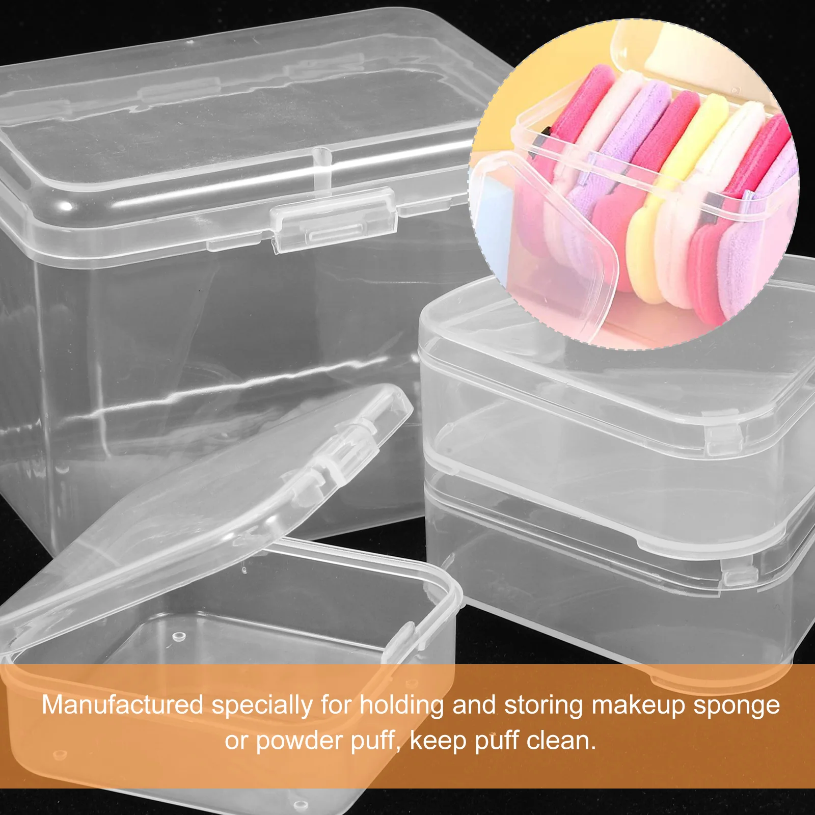 

4 Pcs Storage Box for Makeup Sponge Case Powder Protector Travel Container Reusable Makeup Sponge Case Holder