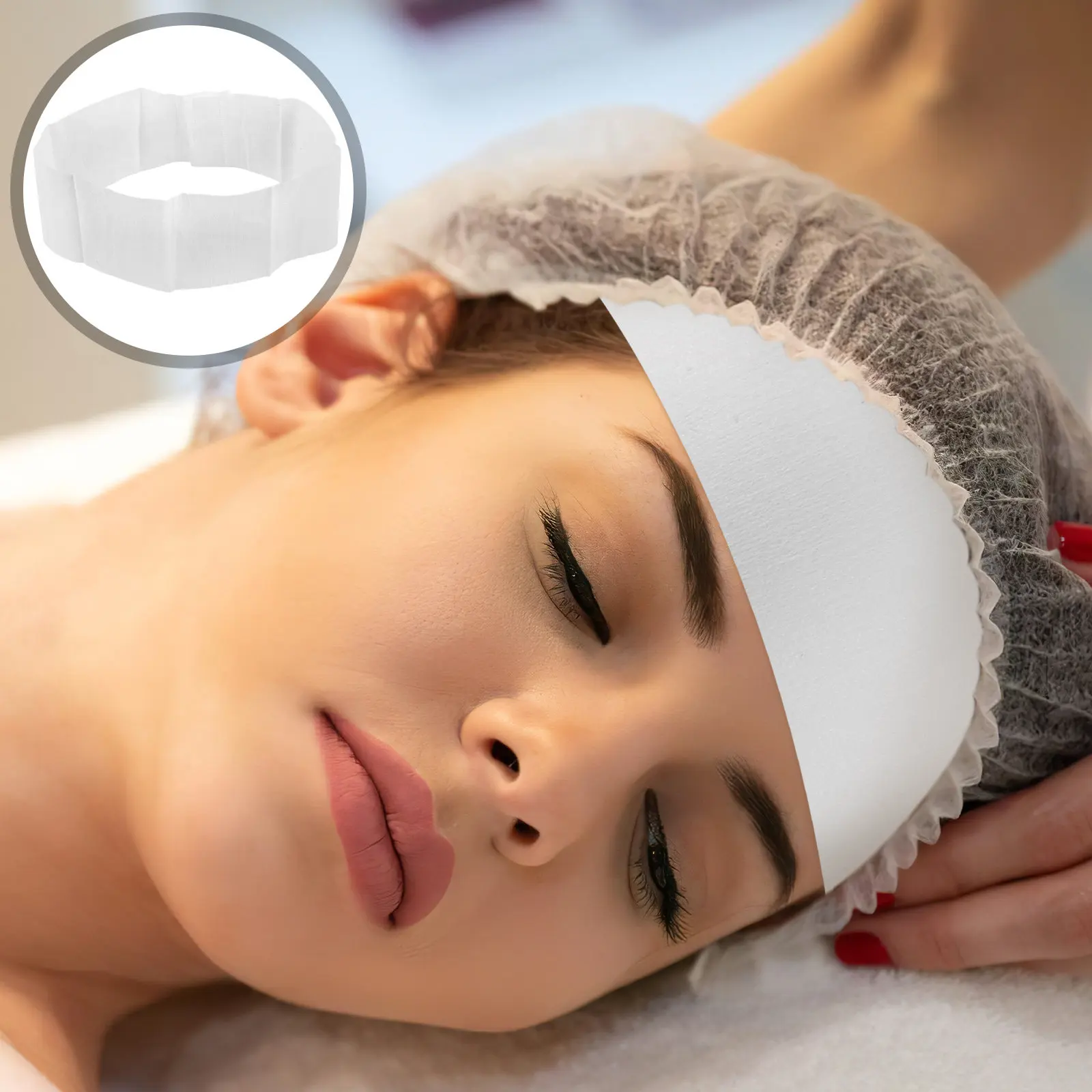 

50 шт. одноразовых эластичных повязок на голову из нетканого материала, мягкие повязки для волос для спа-процедур, ухода за кожей, косметических процедур, спа-повязки для головы