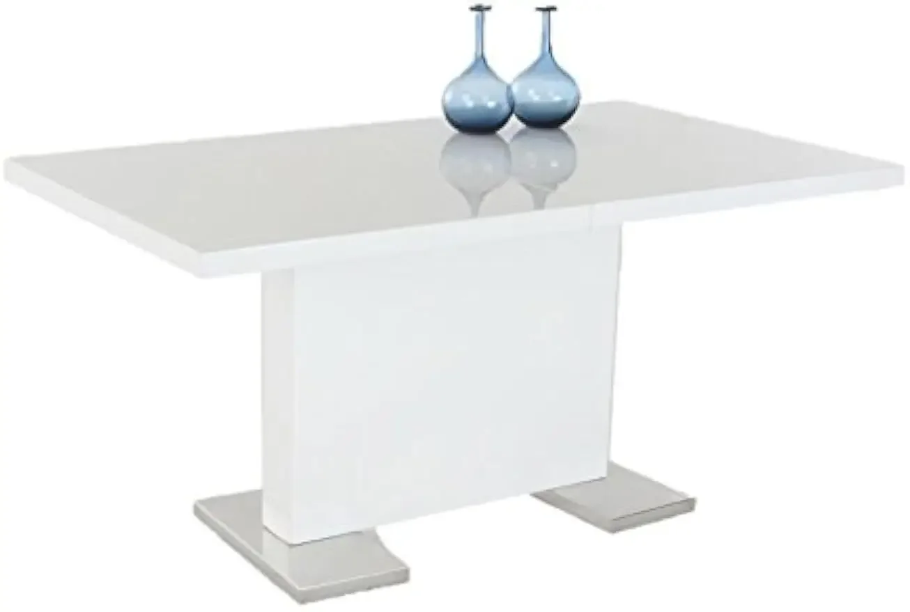 

Dining Table Pedestal Table MDF High-Gloss White