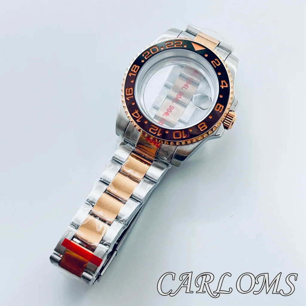 시계 케이스 글라이드 잠금 걸쇠, 최고 40mm NH34 NH35 NH36 4R35 4R36 NH72 NH70 ETA2824 PT5000, SUB GMT 실버 로즈 골드 케이스