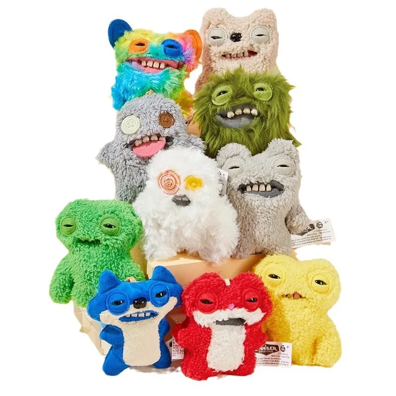 Stuffed Animals Plush Big ToothFanged Monster PendantUgly and Cute Monster Plush Keychain Exquisite Brithday Gift for Friend