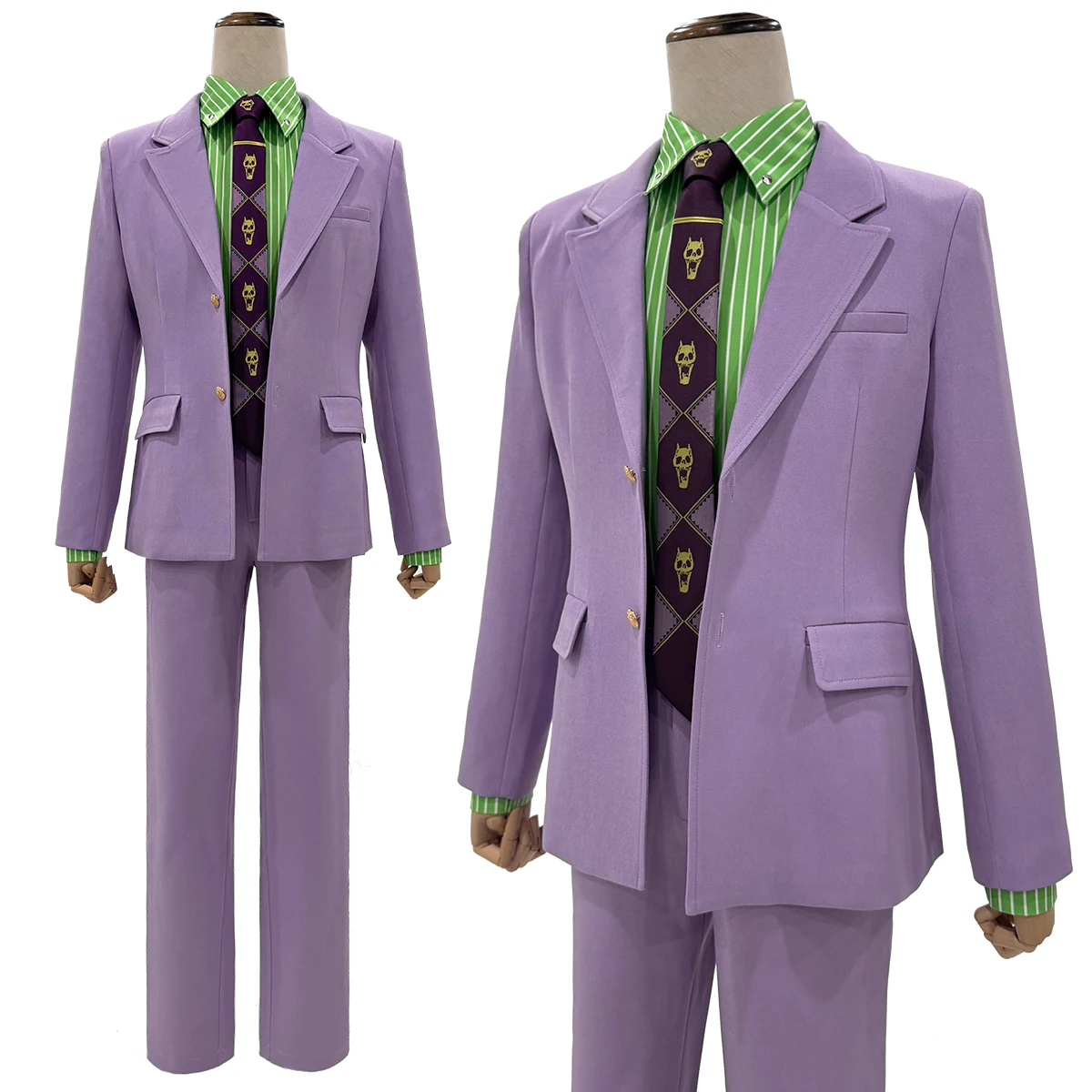

HOLOUN Kira Yoshikage Cosplay Costume JoJo Anime Convention Halloween Christmas Daily Wear Suit Shirt Pants Tie