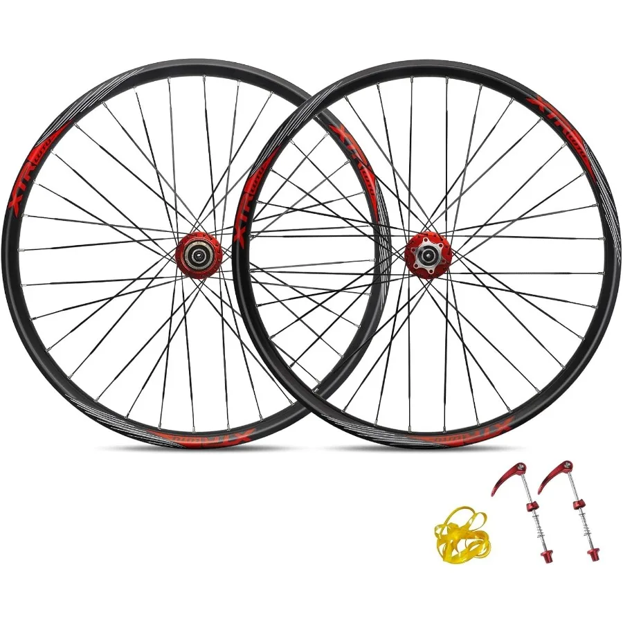 

26 27.5 29 Inch Mountain Bike Wheel Set with Disc Brake Bearing Hubs Aluminum Rims 32H Spokes Compatible with 811 Speed Cassett