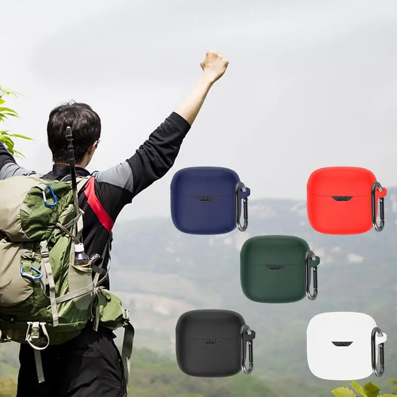 Per JBL Tune Flex Cover custodia antiurto custodia lavabile custodia protettiva per auricolari in Silicone con custodia antipolvere con gancio