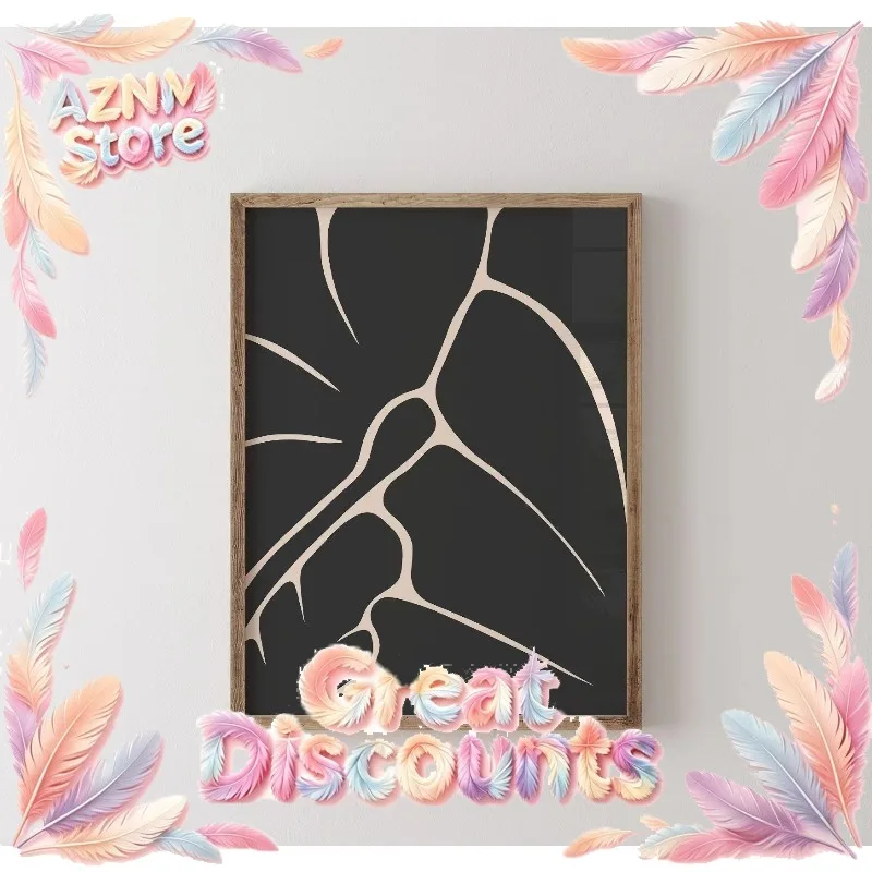 2026Floral Line Print Mid Century Abstract Botanical Bohemian Canvas Painting Warm and Beautiful Home Room Office Deco