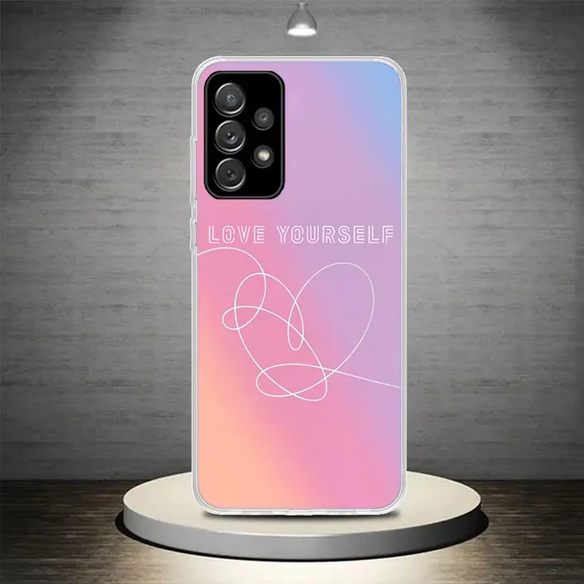 Love Yourself Flower Heart Line Kpop Phone Case Fundas For Samsung Galaxy A51 A50S A71 A70 A41 A40 A31 A30S A21S A20E A11 A10S A