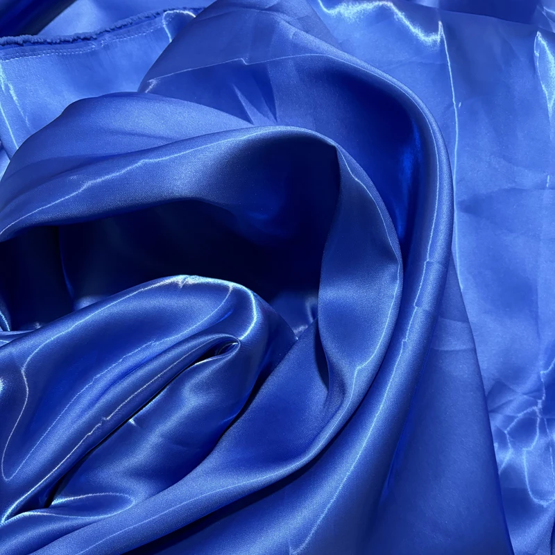 Navy Blue Glossy Metallic Liquid Satin Fabric Water Gloss Satin for Wedding Dress Suit Clothing DIY Photographic Background