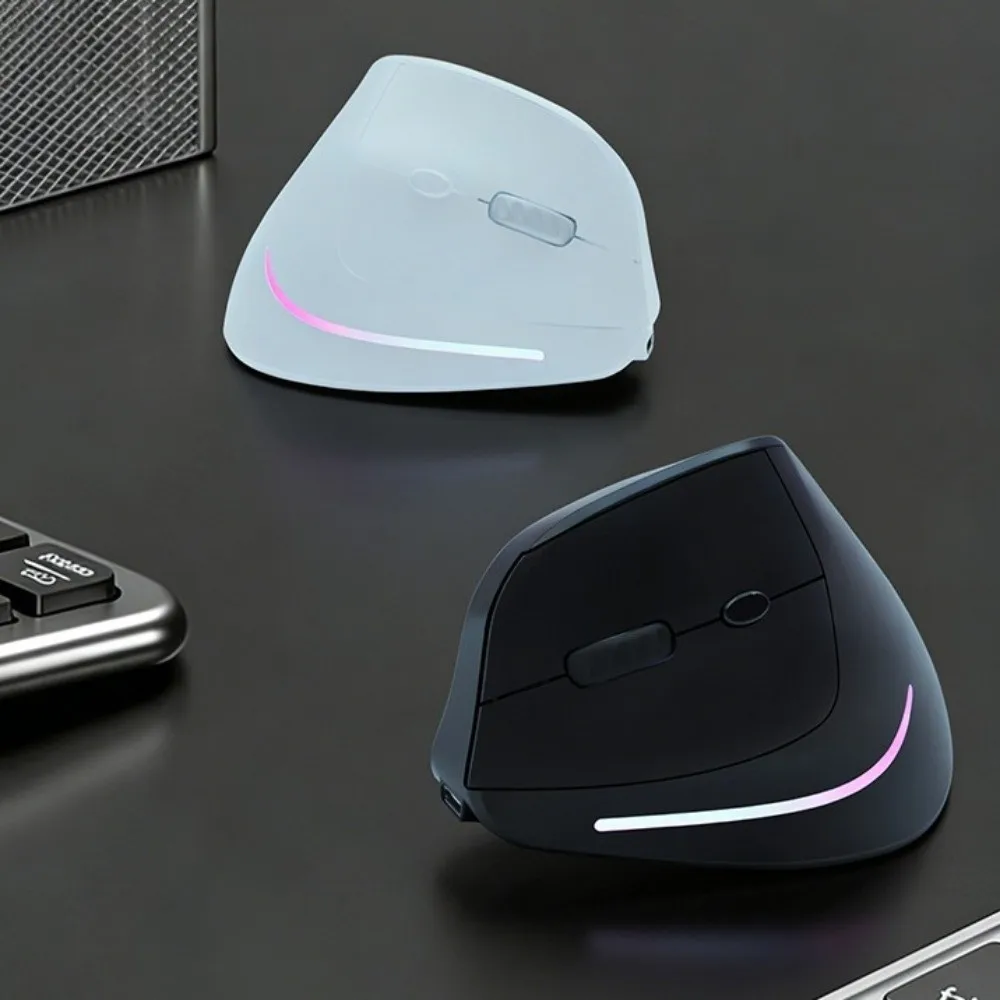 Ergonomic Vertical Mouse Silent Wrist Protective Mute Mouse 2.4G Bluetooth 5.0 Adjustable Wireless Mouse Office Use