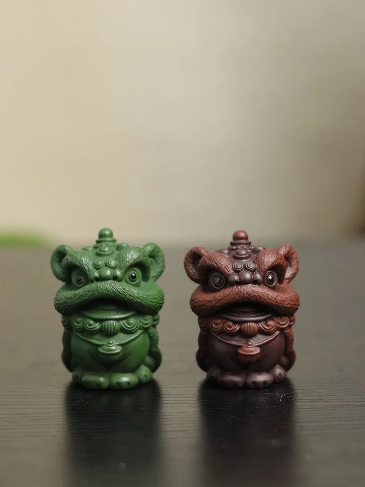 

Handmade Purple Clay Tea Pet Little Wake Lion Artistic Crtwork Ornament Tea Play Original Mine Can Nurture Small Lion