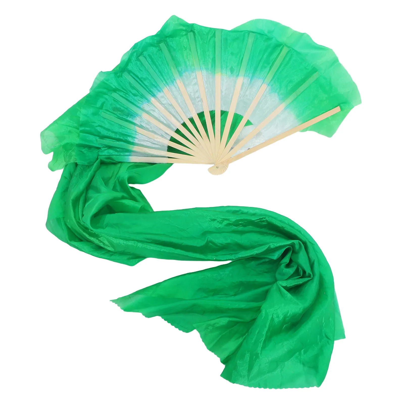 

Long Folding Silk Fan for Belly Dance Gradient Color Design Premium Flexible Bamboo Frame Easy to Carry Unfold Fold Dance