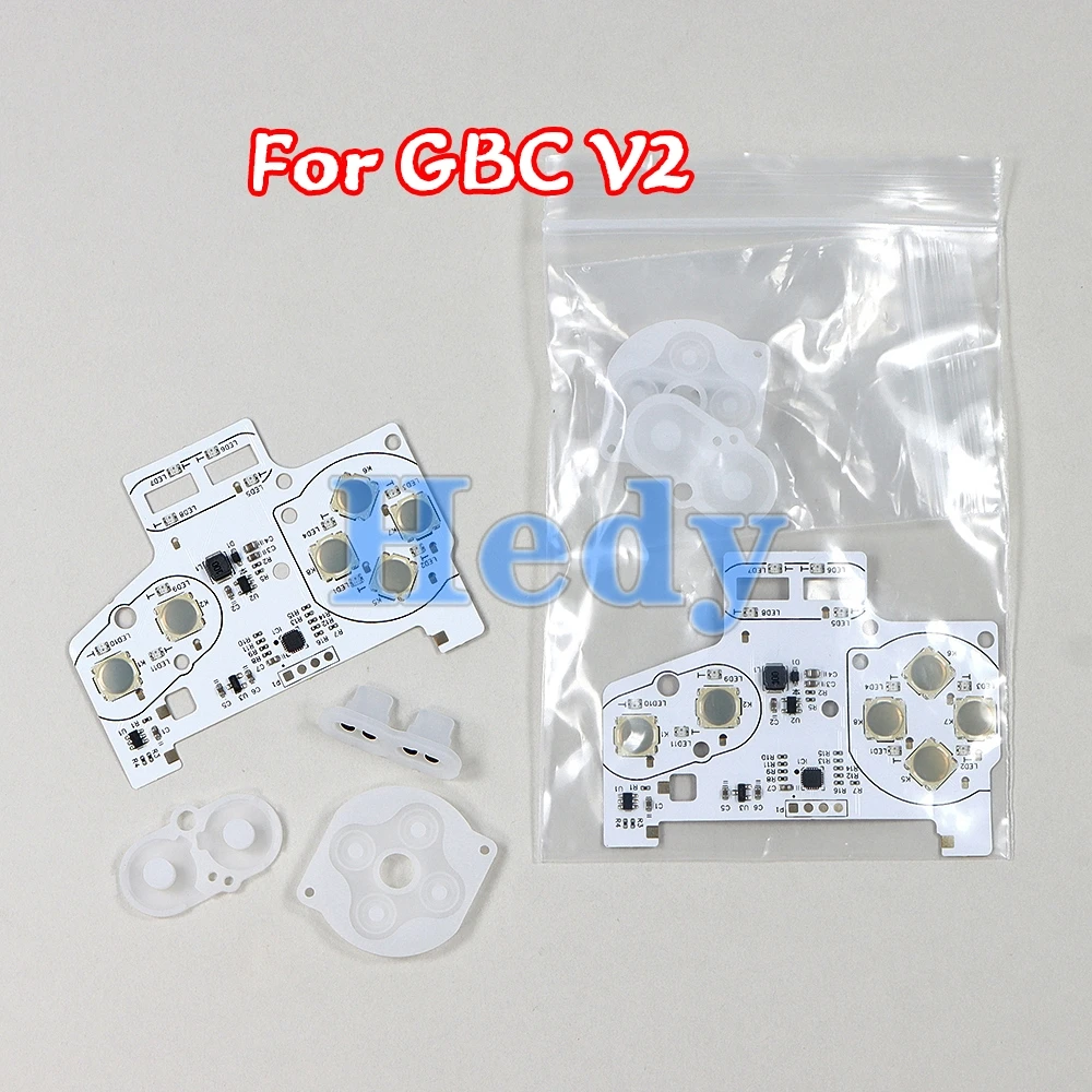 1 Set Per Gruppo Luce Pulsante Gbc Pulsante Colore Led Kit Cavo Flessibile Per Game Boy Color