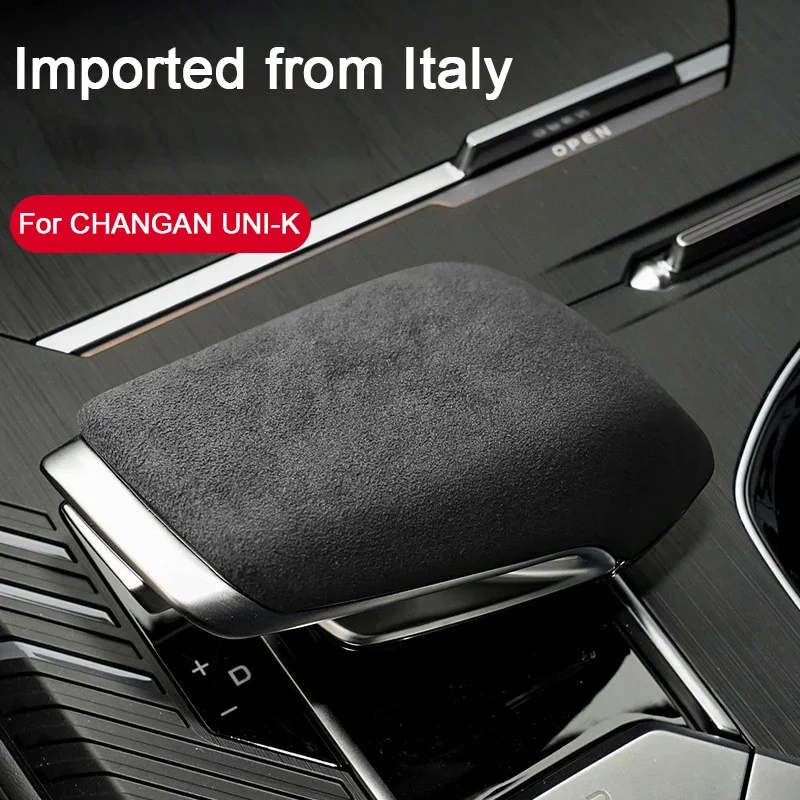 For Changan UNIK UNI-K 2021 2022 2023 2024 A lcantara Suede Car Gear Shift Knob Cover Gears Lever Protective Shell Accessories