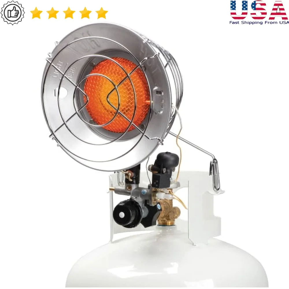 Aquecedor externo de propano radiante de 15000 BTU com regador ajustável e desligamento de segurança para locais de trabalho, acampamentos