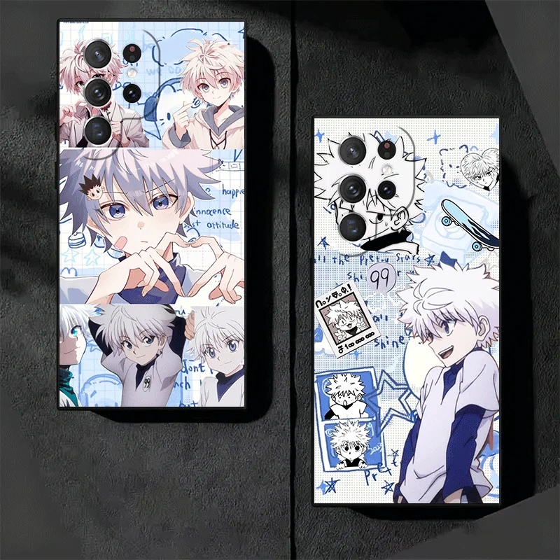 Hunter X-Hunters Killua Soft Phone Case for Samsung Galaxy S26 S25 Edge S24 Ultra S23 Plus S22 S21 FE S20 Black Cover Back Shell view 2