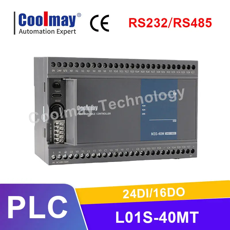 Coolmay Source Factory L01S-40MT PLC programmable logic controller for industrial control RS232 RS485  For Water System