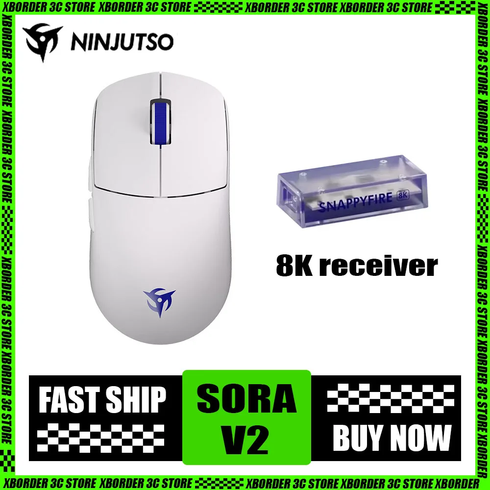 ninjutso sora v2 mouse sem fio 8k retorno modo duplo paw3395 fps mouse para jogos e sports leve mouse para jogos pc gamer homem presentes 01