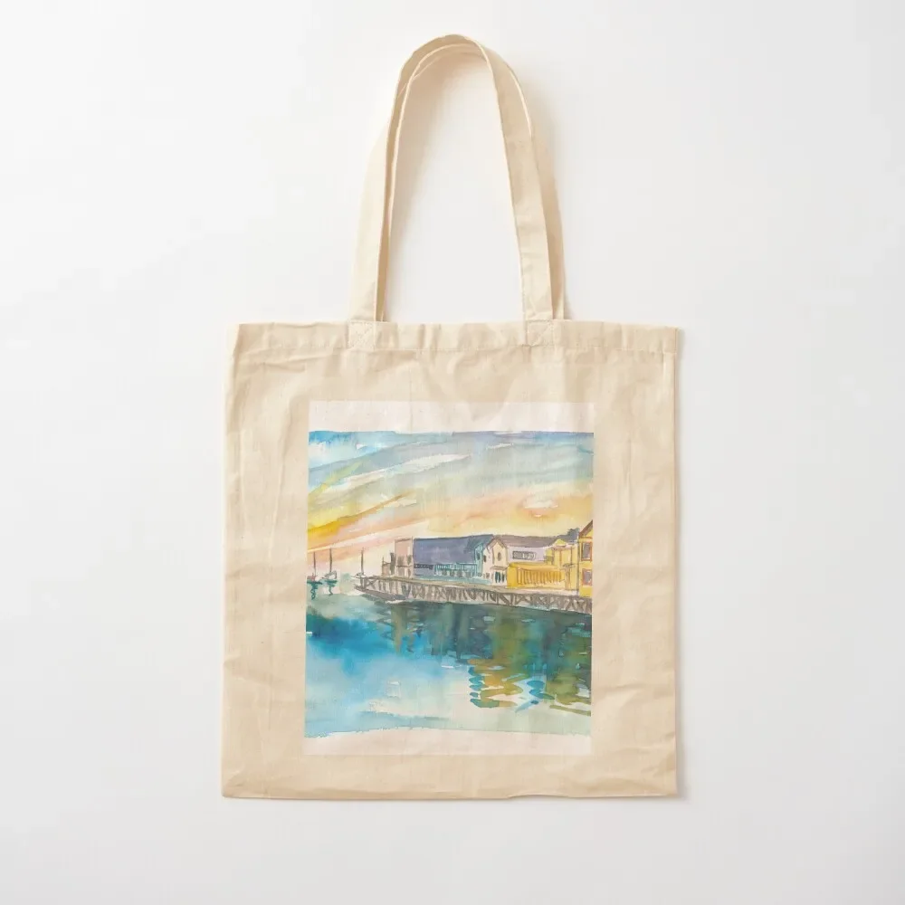 Monterey Bay California Cannery Row Waterfront Tote Bag Big bag personalized tote bag Eco Candy bags