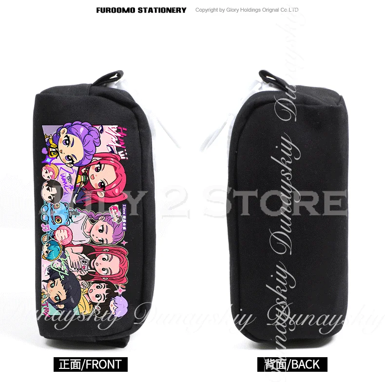 KPop Demon Hunters película Zoey Rumi Mira A estuche para lápices caja de papelería de gran capacidad dos estilos blanco negro disfraz de Cosplay individual