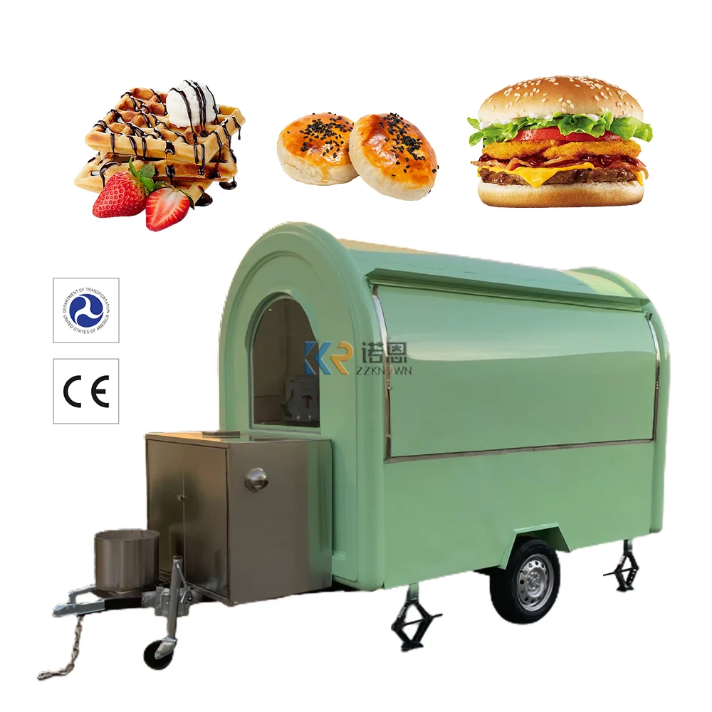 Rimorchi per alimenti in concessione da 220CM Usa Standard Frozen Mobile Gelato carrello per Gelato caffè Pizza bevande distributore automatico chiosco Bar all'aperto