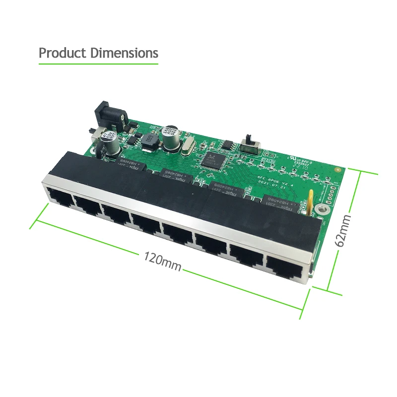 Ethernet Reverse Poe Switch Product Upgrade, Networking Solution, 8-Port, Power Supply Distance 300-500m, 10 m, 100m, 5Pcs